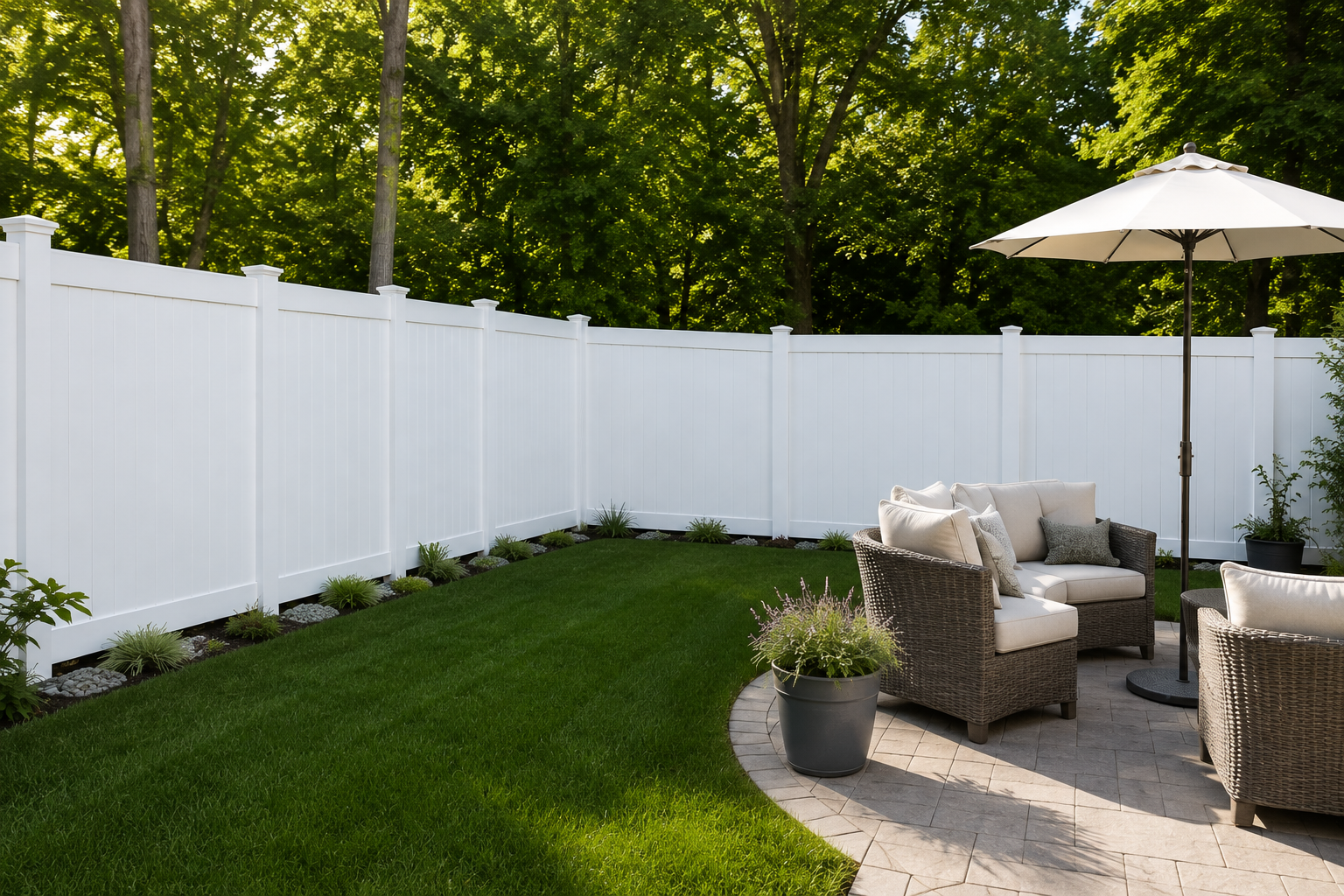 Vinyl fence installed by Ground Hog Fencing — example 6