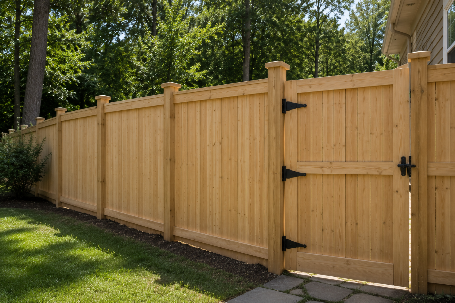 Wood fence installed by Ground Hog Fencing — example 1
